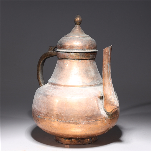 Large Antique Indian Copper Metal Covered Ewer