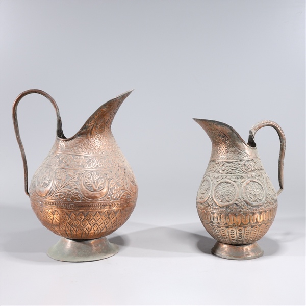 Two Antique Indian Copper Ewers