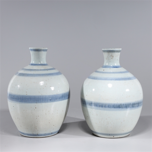 Two Chinese Blue & White Glazed Vessels