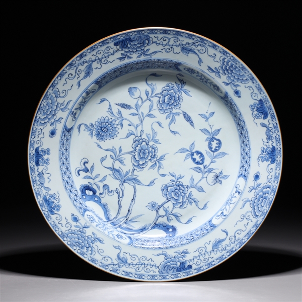 Chinese Export Blue & White Yongzheng Charger