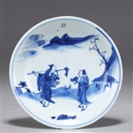17th Century Chinese Blue & White Porcelain Dish
