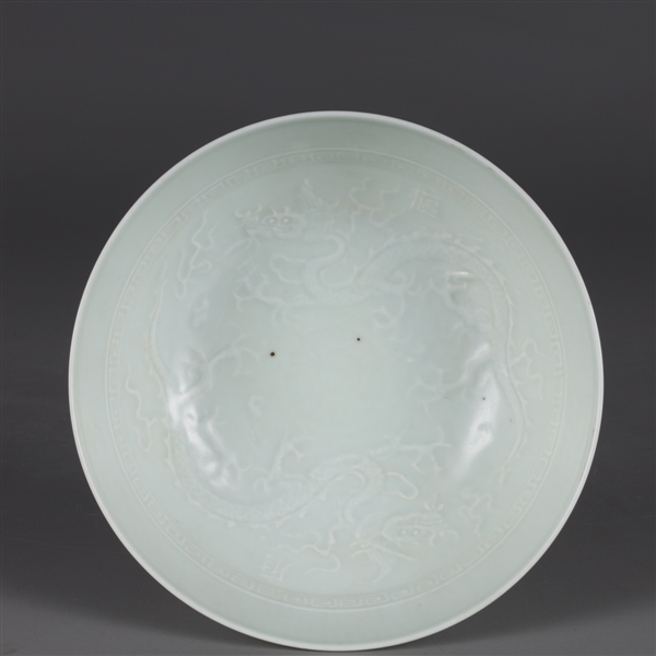Antique Chinese White Glazed Molded Porcelain Bowl