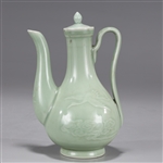 Chinese Celadon Glazed Porcelain Covered Ewer