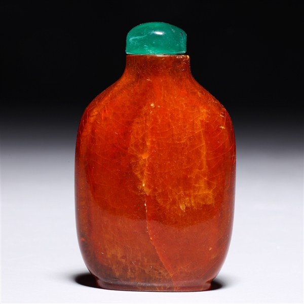 Fine Chinese Amber Carved Snuff Bottle