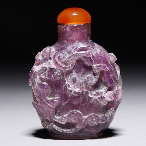Chinese Carved Fluorite Snuff Bottle