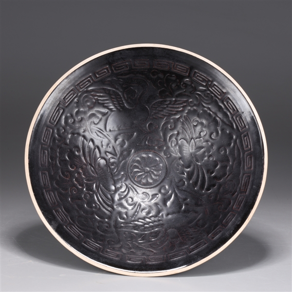 Chinese Black Glazed Molded Bowl
