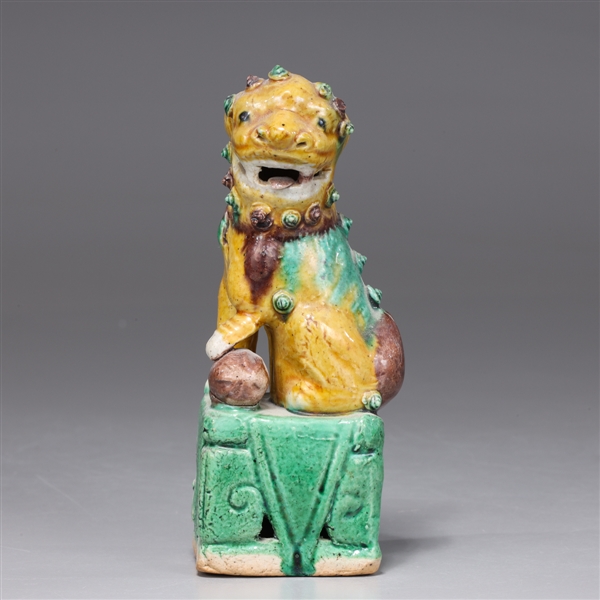 Antique Chinese Glazed Porcelain Foo Lion