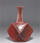 Korean Red Glazed Faceted Vase
