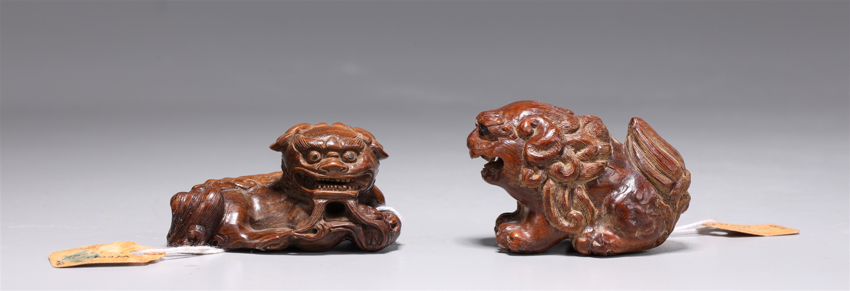 Two Antique Japanese Carved Wood Netsukes