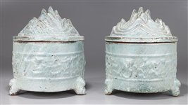 Pair Chinese Hill Top Tripod Censer