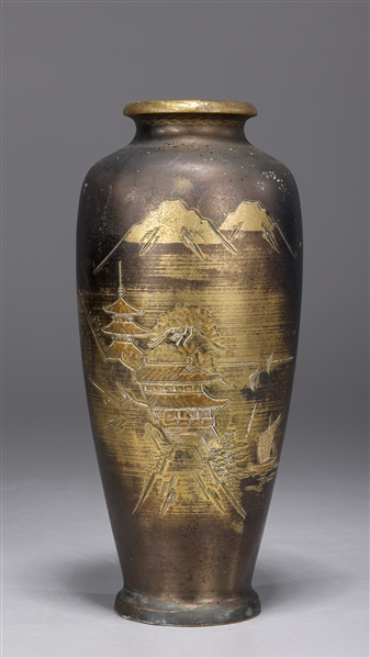 Japanese Mixed Metal Vase