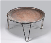 Large Indian Copper Tray & Stand