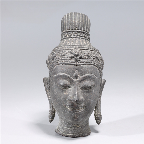 Antique Southeast Asian Bronze Head of Buddha