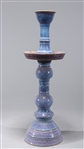 Chinese Blue Glazed Porcelain Candlestick