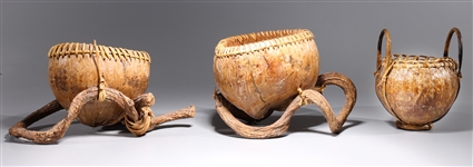 Three Polynesian Coconut Vessels