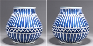 Two Chinese Blue & White Porcelain Vases
