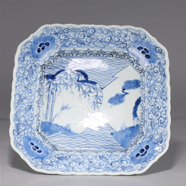 Japanese Blue & White Hirado Porcelain Dish