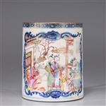 Antique Chinese Export Porcelain Famille Rose Mug