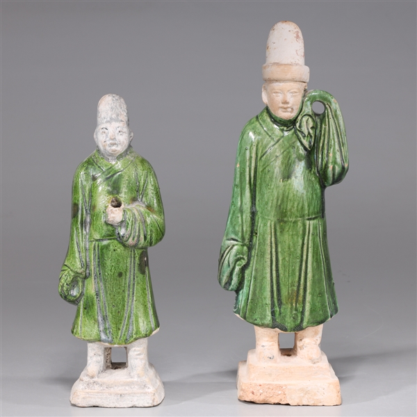 Pair Chinese Glazed Ceramic Figures