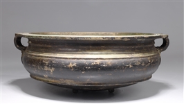 Antique Southeast Asian Bronze Low Bowl