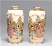 Pair Japanese Satsuma Vases