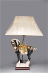 Chinese Sancai Glazed Tang Style Horse Lamp