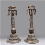 Antique Pair Large Indian or Southeast Asian Candlesticks