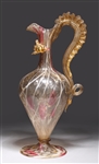 Antique Venetian Latticino Glass Ewer