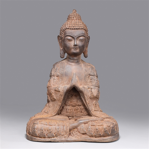 Korean Iron Seated Figure of Buddha