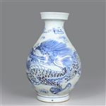 Korean Glazed Porcelain Dragon Vase