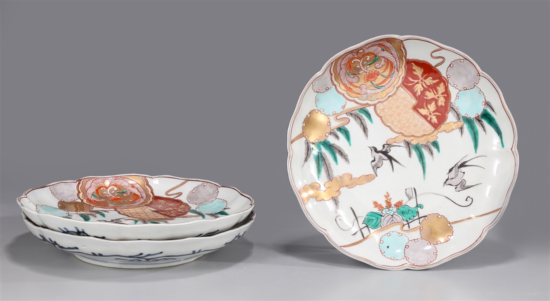 Three Antique Japanese Imari Plates