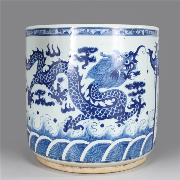 Large Chinese Blue & White Porcelain Jardiniere