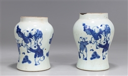 Two Chinese Blue & White Porcelain Jars