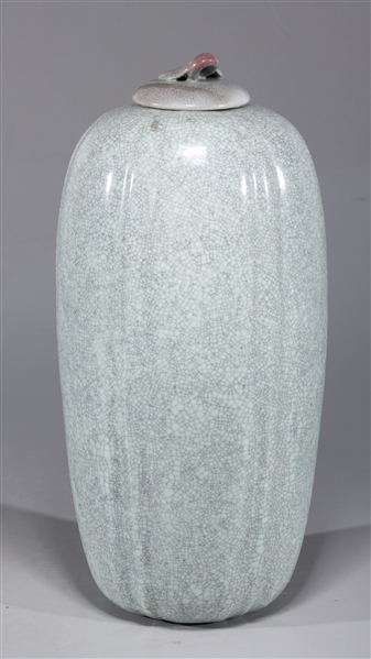 Chinese Gourd Form Porcelain Covered Vase