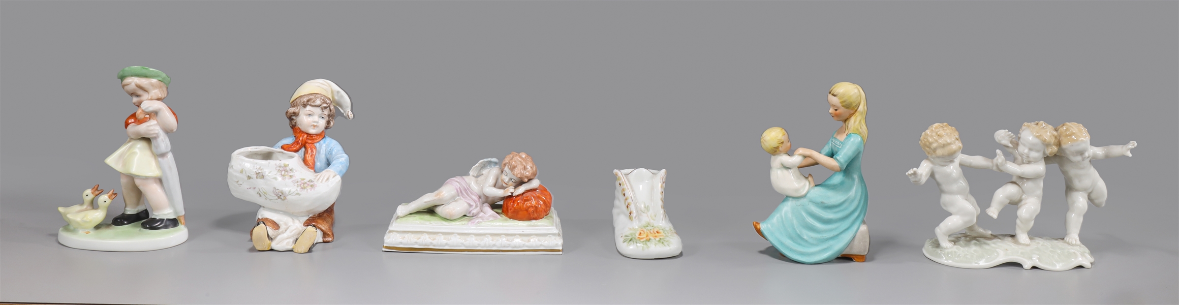 Group of Six Mix Bavarian Porcelain Figure Collectibles