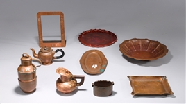 Group of Nine Antique Copperware, Roycroft, Hector Aguilar, Gorham