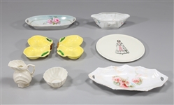 Group of Eight Antique Porcelain and Pottery Collection- R.S. Prussia, Austria, Belleek