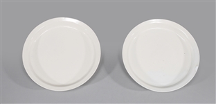 Pair Chinese White Porcelain Dishes