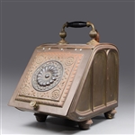 19th Century Embossed Brass Coal Scuttle
