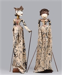 Pair Indonesian Male and Female Puppets