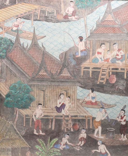 Antique Indonesian Painting on Fabric