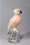 Large Chinese Enameled Porcelain Parrot