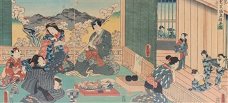 Japanese woodblock Triptych 