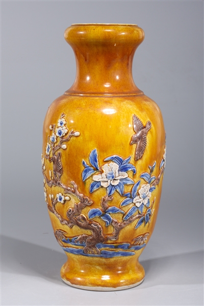 Chinese Ochre Glazed Porcelain Vase