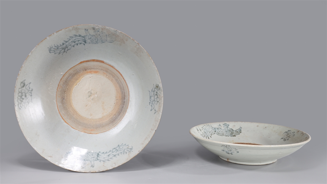 Two Chinese Ming Dynasty Ceramic Dishes