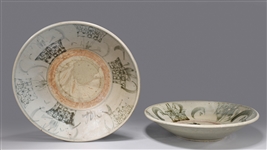 Two Chinese Ming Dynasty Porcelain Dishes
