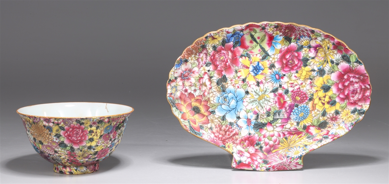 Two Chinese Famille Fleur Porcelains