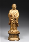Carved Chinese Monk in Gilt Lacquer Finish