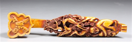 Chinese Carved Composite Ruyi Scepter