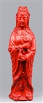 Chinese Etched Red Lacquer Figure